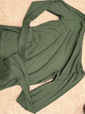 wild fable Ribbed Long Sleeve Top — Forest Green